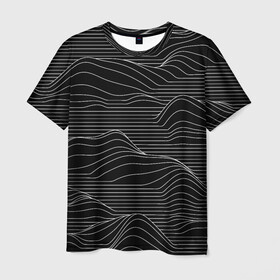 Мужская футболка 3D с принтом ЛИНИИ И НИЧЕГО БОЛЬШЕ , 100% полиэфир | прямой крой, круглый вырез горловины, длина до линии бедер | Тематика изображения на принте: lines | texture | абстракция. | горы | линии | полосы | сюрреализм | текстура | черно белое