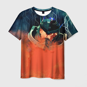 Мужская футболка 3D с принтом Тихоокеанский рубеж , 100% полиэфир | прямой крой, круглый вырез горловины, длина до линии бедер | дым | лава. | молния | робот | техника | туман