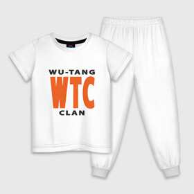 Детская пижама хлопок с принтом Wu-Tang (WTC) , 100% хлопок |  брюки и футболка прямого кроя, без карманов, на брюках мягкая резинка на поясе и по низу штанин
 | Тематика изображения на принте: black | hiphop | method man | music | new york | nyc | odb | old school | rap | rza | wu tang clan | wutang | ву тэнг | граффити | микрофон | музыка | нью йорк | рэп | рэпер | хипхоп