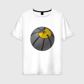 Женская футболка хлопок Oversize с принтом Wu-Tang Basketball , 100% хлопок | свободный крой, круглый ворот, спущенный рукав, длина до линии бедер
 | basketball | black | hiphop | method man | music | nba | new york | nyc | odb | old school | rap | rza | wu tang clan | wutang | баскетбол | ву тэнг | граффити | микрофон | музыка | нба | нью йорк | рэп | рэпер | хипхоп