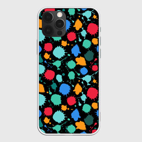 Чехол для iPhone 12 Pro с принтом Брызги красок , силикон | область печати: задняя сторона чехла, без боковых панелей | Тематика изображения на принте: брызги | краски | палитра | пятна | радуга | текстура | цвет | яркое