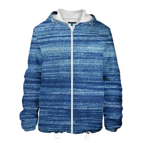 Мужская куртка 3D с принтом Texture Denim , ткань верха — 100% полиэстер, подклад — флис | прямой крой, подол и капюшон оформлены резинкой с фиксаторами, два кармана без застежек по бокам, один большой потайной карман на груди. Карман на груди застегивается на липучку | background | blue | dark | denim | gradient | ice | jeans | paints | ripples | spot | spots | stripes | texture | white | белый | градиент | джинсы | лед | линии | полосы | пятна | пятно | светлый | синий | текстура | темная | ткань | тьма | фон