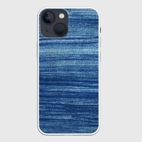 Чехол для iPhone 13 mini с принтом Texture. Denim ,  |  | background | blue | dark | denim | gradient | ice | jeans | paints | ripples | spot | spots | stripes | texture | white | белый | градиент | джинсы | лед | линии | полосы | пятна | пятно | светлый | синий | текстура | темная | ткань | тьма | фон