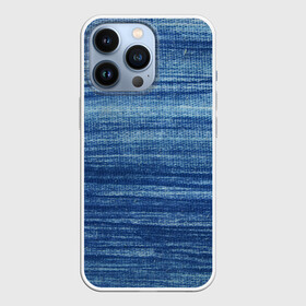 Чехол для iPhone 13 Pro с принтом Texture. Denim ,  |  | Тематика изображения на принте: background | blue | dark | denim | gradient | ice | jeans | paints | ripples | spot | spots | stripes | texture | white | белый | градиент | джинсы | лед | линии | полосы | пятна | пятно | светлый | синий | текстура | темная | ткань | тьма | фон