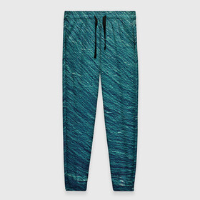 Женские брюки 3D с принтом Endless Sea , полиэстер 100% | прямой крой, два кармана без застежек по бокам, с мягкой трикотажной резинкой на поясе и по низу штанин. В поясе для дополнительного комфорта — широкие завязки | background | blue | dark | gradient | green | lines | ocean | paints | ripples | sea | spot | spots | stripes | texture | waves | волны | голубая | градиент | зеленый | краски | линии | море | океан | полосы | пятна | пятно | рябь | текстура | т