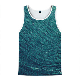 Мужская майка 3D с принтом Endless Sea , 100% полиэстер | круглая горловина, приталенный силуэт, длина до линии бедра. Пройма и горловина окантованы тонкой бейкой | background | blue | dark | gradient | green | lines | ocean | paints | ripples | sea | spot | spots | stripes | texture | waves | волны | голубая | градиент | зеленый | краски | линии | море | океан | полосы | пятна | пятно | рябь | текстура | т