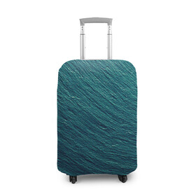 Чехол для чемодана 3D с принтом Endless Sea , 86% полиэфир, 14% спандекс | двустороннее нанесение принта, прорези для ручек и колес | Тематика изображения на принте: background | blue | dark | gradient | green | lines | ocean | paints | ripples | sea | spot | spots | stripes | texture | waves | волны | голубая | градиент | зеленый | краски | линии | море | океан | полосы | пятна | пятно | рябь | текстура | т