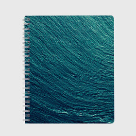 Тетрадь с принтом Endless Sea , 100% бумага | 48 листов, плотность листов — 60 г/м2, плотность картонной обложки — 250 г/м2. Листы скреплены сбоку удобной пружинной спиралью. Уголки страниц и обложки скругленные. Цвет линий — светло-серый
 | Тематика изображения на принте: background | blue | dark | gradient | green | lines | ocean | paints | ripples | sea | spot | spots | stripes | texture | waves | волны | голубая | градиент | зеленый | краски | линии | море | океан | полосы | пятна | пятно | рябь | текстура | т