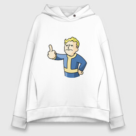 Женское худи Oversize хлопок с принтом Vault Boy - 