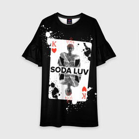 Детское платье 3D с принтом Репер - SODA LUV , 100% полиэстер | прямой силуэт, чуть расширенный к низу. Круглая горловина, на рукавах — воланы | rap | rapper | soda luv | st. petersburg | vladislav terentyuk | владислав терентюк | репер | рэп | рэп исполнитель | санкт петербург