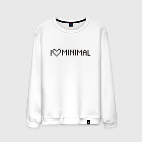 Мужской свитшот хлопок с принтом I Love Minimal , 100% хлопок |  | heart | inscription | minimalism | минимализм | надпись | сердце