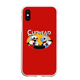 Чехол для iPhone XS Max матовый с принтом Cuphead , Силикон | Область печати: задняя сторона чехла, без боковых панелей | animation | cup | cuphead | gamer | mugman | retro | run and gun | shooter | анимация | ретро | чашек | чашка | чашкоголовый | шутер