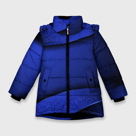 Зимняя куртка для девочек 3D с принтом 3D BLUE Вечерний синий цвет , ткань верха — 100% полиэстер; подклад — 100% полиэстер, утеплитель — 100% полиэстер. | длина ниже бедра, удлиненная спинка, воротник стойка и отстегивающийся капюшон. Есть боковые карманы с листочкой на кнопках, утяжки по низу изделия и внутренний карман на молнии. 

Предусмотрены светоотражающий принт на спинке, радужный светоотражающий элемент на пуллере молнии и на резинке для утяжки. | 3d | 3д | luxury | versace | vip | абстракция | блеск | блестки | версаче | вип | паттерн | роскошь | соты | текстуры