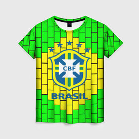 Женская футболка 3D с принтом Сборная Бразилии , 100% полиэфир ( синтетическое хлопкоподобное полотно) | прямой крой, круглый вырез горловины, длина до линии бедер | brazil | neymar | бразилия | коутиньо | марсело | неймар | роберто карлос | роналдиньо | роналдо | сборная бразилии | спорт | футбол | чемпионат мира