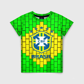 Детская футболка 3D с принтом Сборная Бразилии , 100% гипоаллергенный полиэфир | прямой крой, круглый вырез горловины, длина до линии бедер, чуть спущенное плечо, ткань немного тянется | Тематика изображения на принте: brazil | neymar | бразилия | коутиньо | марсело | неймар | роберто карлос | роналдиньо | роналдо | сборная бразилии | спорт | футбол | чемпионат мира