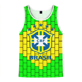 Мужская майка 3D с принтом Сборная Бразилии , 100% полиэстер | круглая горловина, приталенный силуэт, длина до линии бедра. Пройма и горловина окантованы тонкой бейкой | brazil | neymar | бразилия | коутиньо | марсело | неймар | роберто карлос | роналдиньо | роналдо | сборная бразилии | спорт | футбол | чемпионат мира