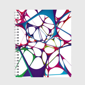 Тетрадь с принтом Нейроны , 100% бумага | 48 листов, плотность листов — 60 г/м2, плотность картонной обложки — 250 г/м2. Листы скреплены сбоку удобной пружинной спиралью. Уголки страниц и обложки скругленные. Цвет линий — светло-серый
 | абстракция | минимализм | нейронные связи | нейроны | рисунок