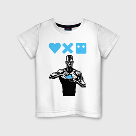 Детская футболка хлопок с принтом Love, Death and Robots | Zima Blue (Z) , 100% хлопок | круглый вырез горловины, полуприлегающий силуэт, длина до линии бедер | death | love | love death robots | netflix | robots | vedeathrobots | xbot 4000 | zima blue | любовь | нетфликс | роботы | сериал | сериалы | синяя зима