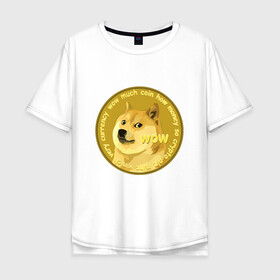 Мужская футболка хлопок Oversize с принтом DOGECOIN / DOGE / ДОГИКОИН , 100% хлопок | свободный крой, круглый ворот, “спинка” длиннее передней части | crypto | cryptocurrency | doge | dogecoin | elon mask | trading | биржа криптовалют | доги | догикоин | илон маск | криптовалюта | мем | трейдинг.