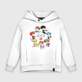 Детское худи Oversize хлопок с принтом BTS Toys BT21 БТС БТ21 , френч-терри — 70% хлопок, 30% полиэстер. Мягкий теплый начес внутри —100% хлопок | боковые карманы, эластичные манжеты и нижняя кромка, капюшон на магнитной кнопке | bangtan | bangtan boys | beyond the scene | bt21 | bts | bts toys | carton | бангтан | бт21 | бтс | группа бтс