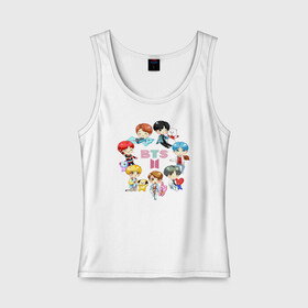 Женская майка хлопок с принтом BTS Toys BT21 БТС БТ21 , 95% хлопок, 5% эластан |  | bangtan | bangtan boys | beyond the scene | bt21 | bts | bts toys | carton | бангтан | бт21 | бтс | группа бтс