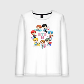 Женский лонгслив хлопок с принтом BTS Toys BT21 БТС БТ21 , 100% хлопок |  | bangtan | bangtan boys | beyond the scene | bt21 | bts | bts toys | carton | бангтан | бт21 | бтс | группа бтс