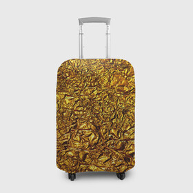 Чехол для чемодана 3D с принтом Сусальное золото , 86% полиэфир, 14% спандекс | двустороннее нанесение принта, прорези для ручек и колес | gold | золото | золотой | мятая | сусальное | фольга