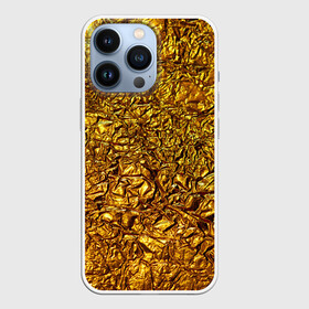Чехол для iPhone 13 Pro с принтом Сусальное золото ,  |  | Тематика изображения на принте: gold | золото | золотой | мятая | сусальное | фольга