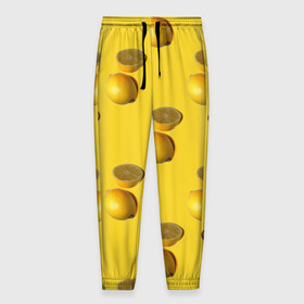 Мужские брюки 3D с принтом Летние лимоны , 100% полиэстер | манжеты по низу, эластичный пояс регулируется шнурком, по бокам два кармана без застежек, внутренняя часть кармана из мелкой сетки | Тематика изображения на принте: желтый | лето | лимон | паттерн | сочный | цитрус