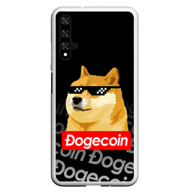 Чехол для Honor 20 с принтом DOGECOIN / DOGE / ДОГИКОИН , Силикон | Область печати: задняя сторона чехла, без боковых панелей | crypto | cryptocurrency | doge | dogecoin | elon mask | trading | биржа криптовалют | доги | догикоин | илон маск | криптовалюта | мем | трейдинг.