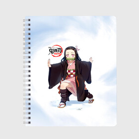 Тетрадь с принтом Nezuko Kamado Kimetsu no Yaiba , 100% бумага | 48 листов, плотность листов — 60 г/м2, плотность картонной обложки — 250 г/м2. Листы скреплены сбоку удобной пружинной спиралью. Уголки страниц и обложки скругленные. Цвет линий — светло-серый
 | demon slayer | kamado | kimetsu no yaiba | nezuko | tanjiro | аниме | гию томиока | зеницу агацума | иноске хашибира | камадо | клинок | корзинная девочка | манга | музан кибуцуджи | незуко | рассекающий демонов | танджиро