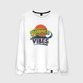 Мужской свитшот хлопок с принтом Summer Vibes , 100% хлопок |  | beach | palm | sea | summer | vibes | вайб | волны | жара | летние | лето | море | пальмы | пляж