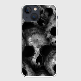 Чехол для iPhone 13 mini с принтом Груда черепов ,  |  | Тематика изображения на принте: skull | башка | голова | кость | череп | черепа | черепушка