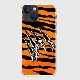 Чехол для iPhone 13 mini с принтом След от когтей тигра ,  |  | Тематика изображения на принте: tiger | восточный тигр | год тигра | когти | кошка | тигр | тигренок | хищник