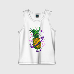 Детская майка хлопок с принтом Ананас ,  |  | Тематика изображения на принте: art | drawing | food | pineapple | ананас | арт | еда | рисунок