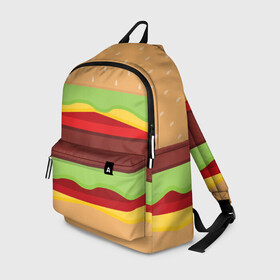 Рюкзак 3D с принтом Бутерброд , 100% полиэстер | лямки с регулируемой длиной, сверху петелька, чтобы рюкзак можно было повесить на вешалку. Основное отделение закрывается на молнию, как и внешний карман. Внутри два дополнительных кармана, один из которых закрывается на молнию. По бокам два дополнительных кармашка | background | burger | fast food | food | hamburger | sandwich | texture | будет | бургер | бутерброд | гамбургер | еда | текстура | фастфуд | фон