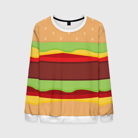 Мужской свитшот 3D с принтом Бутерброд , 100% полиэстер с мягким внутренним слоем | круглый вырез горловины, мягкая резинка на манжетах и поясе, свободная посадка по фигуре | background | burger | fast food | food | hamburger | sandwich | texture | будет | бургер | бутерброд | гамбургер | еда | текстура | фастфуд | фон
