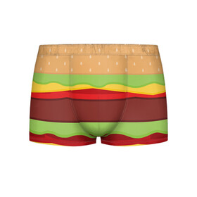 Мужские трусы 3D с принтом Бутерброд , 50% хлопок, 50% полиэстер | классическая посадка, на поясе мягкая тканевая резинка | background | burger | fast food | food | hamburger | sandwich | texture | будет | бургер | бутерброд | гамбургер | еда | текстура | фастфуд | фон