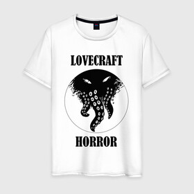Мужская футболка хлопок с принтом Lovecraft Horror , 100% хлопок | прямой крой, круглый вырез горловины, длина до линии бедер, слегка спущенное плечо. | horror | lovecraft | lovecraft horror | ктулху | лавкрафт