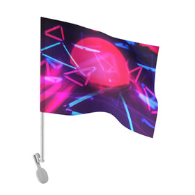 Флаг для автомобиля с принтом IN DA CLUB! , 100% полиэстер | Размер: 30*21 см | blue | pink | purple | абстрактное | геометрия | розовый