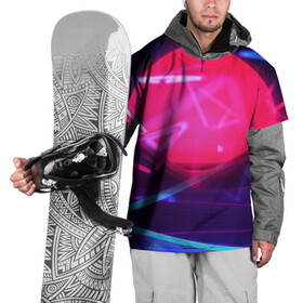 Накидка на куртку 3D с принтом IN DA CLUB! , 100% полиэстер |  | Тематика изображения на принте: blue | pink | purple | абстрактное | геометрия | розовый