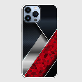 Чехол для iPhone 13 Pro Max с принтом 3D BLACK AND RED METAL ,  |  | 3d | 3д | luxury | versace | vip | абстракция | блеск | блестки | версаче | вип | паттерн | роскошь | соты | текстуры