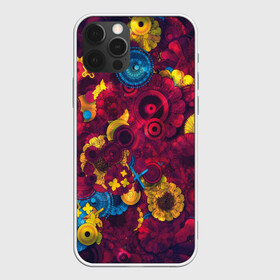 Чехол для iPhone 12 Pro Max с принтом Цветы - шестеренки , Силикон |  | странные цветы | узоры | узоры цветов | цветы | шестеренки