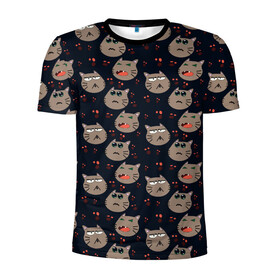 Мужская футболка 3D спортивная с принтом Котомания YES , 100% полиэстер с улучшенными характеристиками | приталенный силуэт, круглая горловина, широкие плечи, сужается к линии бедра | Тематика изображения на принте: коты | кошки | настроение | рисование | характер | эмоции