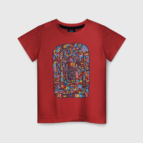 Детская футболка хлопок с принтом Африканская мелодия , 100% хлопок | круглый вырез горловины, полуприлегающий силуэт, длина до линии бедер | африка | графика | колорит | экзотика | этника