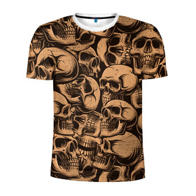 Мужская футболка 3D спортивная с принтом Черепа , 100% полиэстер с улучшенными характеристиками | приталенный силуэт, круглая горловина, широкие плечи, сужается к линии бедра | rock and roll | rock n roll | skull | рок н ролл | череп | черепушка