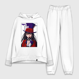 Женский костюм хлопок Oversize с принтом Hat Yumeko Kakegurui ,  |  | excitement | kakegurui | kакэгуруи | mad | maps | yumeko | азарт | безумный | карты | юмэко