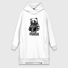 Платье-худи хлопок с принтом Плохая панда ,  |  | bad | panda | заключенный | медведь | наручники | панда