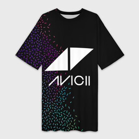 Платье-футболка 3D с принтом AVICII | RAINBOW STYLE ,  |  | avicii | beatport | club | dj | edm | electro | eq | house | levels | music | production | radio | techno | top | trance | ависи | авичи | дискотека | звезда | клуб | музыка | музыкант | продюссер | радио | фестиваль | швеция | эквалайзер