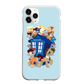 Чехол для iPhone 11 Pro матовый с принтом My little pony x Doctor Who , Силикон |  | my little pony | весёлая пинки пай | добрая флаттершайн | доктор кто | дружба это чудо | единорог | единороги | май литл пони | мульт | мультфильм | радуга дэш | селестия | спайк | сумеречная искорка